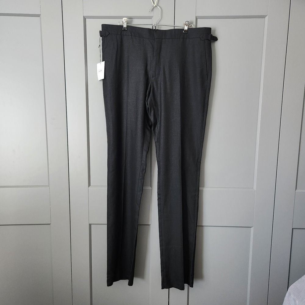 New BURBERRY London England 100% Cashmere Dress Pants Trousers Grey 54R IT 38